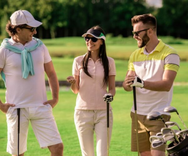 People playing golf